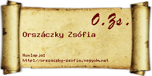 Orszáczky Zsófia névjegykártya