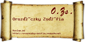 Orszáczky Zsófia névjegykártya