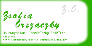 zsofia orszaczky business card